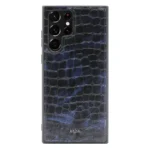 Kajsa Genuine Stone Pattern Croco Leather Case for Galaxy S22 Ultra - Image 3