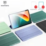 SmartDevil Soft Silica Folding Folio Case For Xiaomi Pad 5/5 Pro 11 inch Smart Flip Cover With Tempered Glass Screen Protector