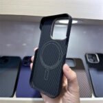 YTF Magnetic Genuine Carbon Fiber Aramid Case for iPhone 15 Pro Max & iPhone 15 Pro - Image 4