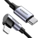 UGREEN MFi Certification Lightning Cable - 90 Degree USB C to Lightning Cable 6FT