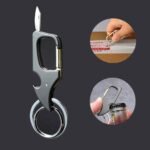 Mini Knife Keychain Foldable Lettering Multi-Functional Bottle Opener Car Key Holder Key Chain Men Keyring